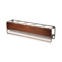 True Wall Mounted Wine Shelf & Stemware Rack, Wood -Baxton Studio Store GUEST e1f7c8bf 0b84 4a2e 8f1d b2920ce6605f
