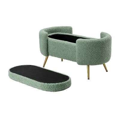 Alina Storage Bench With Metal Legs For Bedroom | ARTFUL LIVING DESIGN 6 Alina Storage Bench With Metal Legs For Bedroom | ARTFUL LIVING DESIGN - Image 4