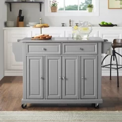 Stainless Steel Top Kitchen Cart/Island Vintage Gray - Crosley -Baxton Studio Store GUEST e3f31684 269c 4162 bd65 cd9010fbd534