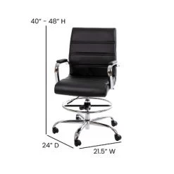 Emma And Oliver Mid-Back LeatherSoft Drafting Chair With Adjustable Foot Ring And Chrome Base 19 Emma And Oliver Mid-Back LeatherSoft Drafting Chair With Adjustable Foot Ring And Chrome Base -Baxton Studio Store GUEST e40f5012 a45b 4212 919e a2cbeaa5c8e4