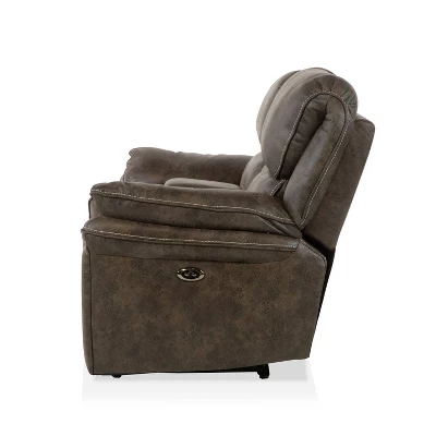 Nisbet Power Reclining Leather Loveseat With Cup Holders Mocha - HOMES: Inside + Out 5 Nisbet Power Reclining Leather Loveseat With Cup Holders Mocha - HOMES: Inside + Out - Image 3