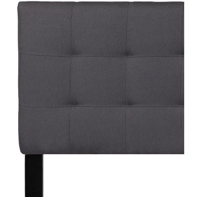 Emma And Oliver Quilted Tufted Queen Size Headboard In Dark Gray Fabric 8 Emma And Oliver Quilted Tufted Queen Size Headboard In Dark Gray Fabric - Image 6