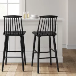 Harwich High Back Windsor Barstool Black - Threshold™
