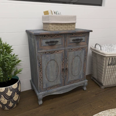 Vintage Wood Cabinet Gray - Olivia & May 13 Vintage Wood Cabinet Gray - Olivia & May - Image 11