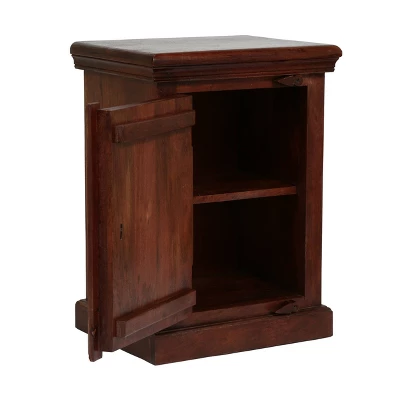 Pocatello Handcrafted Boho Mango Wood Nightstand Walnut - Christopher Knight Home 4 Pocatello Handcrafted Boho Mango Wood Nightstand Walnut - Christopher Knight Home - Image 2