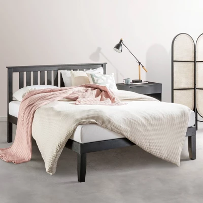 14" Marley Solid Wood Platform Bed With Paneled Headboard Black - Mellow 4 14" Marley Solid Wood Platform Bed With Paneled Headboard Black - Mellow - Image 2