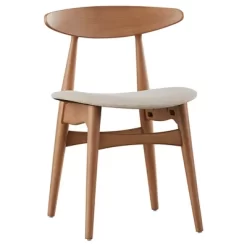 Set Of 2 Cortland Danish Modern Natural Dining Chair - Inspire Q