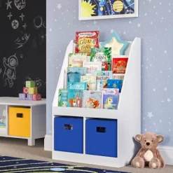 Kids' Bookrack With 2 Cubbies - RiverRidge Home