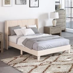Costway Full/Queen Size Upholstered Bed Frame With Elastic Pockets Mattress Foundation Beige 15 Costway Full/Queen Size Upholstered Bed Frame With Elastic Pockets Mattress Foundation Beige -Baxton Studio Store GUEST e80d5761 1218 42a9 8a75 0ab1d01c2b12