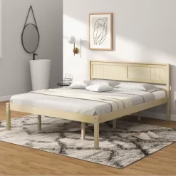 Costway Full/Queen/Twin Size Wooden Platform Bed Frame With Headboard Mattress Foundation Natural -Baxton Studio Store GUEST e88cc33c 9d1f 49bf 93f3 38c750eaf5db