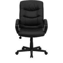 Mid-Back LeatherSoft Executive Swivel Office Chair With Three Line Horizontal Stitch Back And Arms Black - Flash Furniture -Baxton Studio Store GUEST eb7c677a 73f2 4b0b bfd5 40cd135fadac
