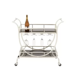 Modern 2 Tier Cart Silver - Olivia & May -Baxton Studio Store GUEST eb7ff501 4754 48b8 989e 9cdc9f7cf6ec