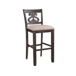 2pc 30" Stanford Swirl Back Barstool Set Smokey Walnut - Picket House Furnishings