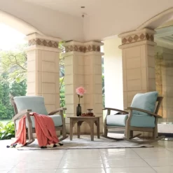 Caterina Teak Patio Rocking Chair With Cushion - Cambridge Casual -Baxton Studio Store GUEST ec0fc1e9 5bf3 4740 8b16 300d04d01fbd