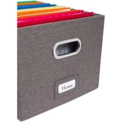 Internet's Best 2-Pack Collapsible File Storage Organizer With Lid - Grey -Baxton Studio Store GUEST ec171cc1 93e1 457e a470 654d47c8088f