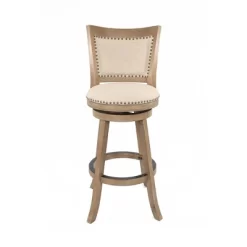 29" Melrose Distressed Barstool Driftwood Ivory - Boraam