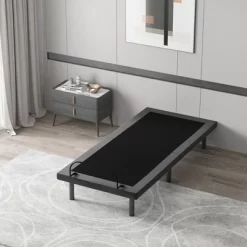 HOMCOM Twin XL Adjustable Bed Frame, Ergonomic Zero Gravity Power Bed Base With Head And Foot Incline, Memory, And Wireless Remote, Gray