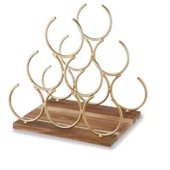 Twine Pyramid 6 Bottle Wood Wine Rack, Holds 6 Standard Wine Bottles, Wood Base, Gold 12 Twine Pyramid 6 Bottle Wood Wine Rack, Holds 6 Standard Wine Bottles, Wood Base, Gold -Baxton Studio Store GUEST ee04d6bf 9f84 4ebe 8fca 6643a8ed72a1