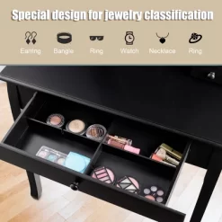 Costway Square Mirror Dressing Table Set Makeup Vanity For Bedroom, Living Room White/Black -Baxton Studio Store GUEST ee19c07a ee9c 43aa bf5a 3590ae44f382