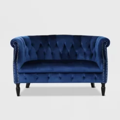 Milani Scroll Arm Loveseat - Christopher Knight Home -Baxton Studio Store GUEST ef09ed37 a1a5 40d9 b6c7 c7de076c545a