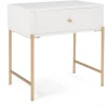 Jupiter Side Table White/Gold - Adore Decor