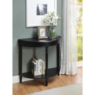 French Country Half Round Entryway Table With Shelf - Breighton Home 3 French Country Half Round Entryway Table With Shelf - Breighton Home
