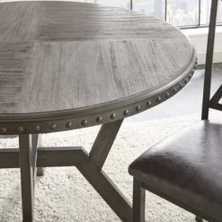 Alamo Round Dining Table Gray - Steve Silver Co.
