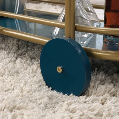 Coral Cape Bar Cart With Metal And Glass Satin Gold - Sauder 9 Coral Cape Bar Cart With Metal And Glass Satin Gold - Sauder - Image 7