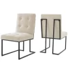 Set Of 2 Privy Stainless Steel Upholstered Fabric Dining Chairs - Modway -Baxton Studio Store GUEST f1dda402 ac3f 4a2a 8070 60d8510fd361