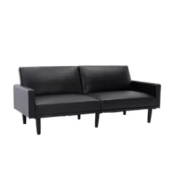 Faux Leather Futon Sofa With Arms Black - Room Essentials™ -Baxton Studio Store GUEST f1f3fcb5 ce41 494a 876b 4460d36bd7d7