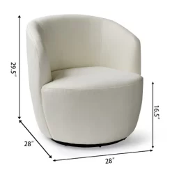 Bella 28'' Seat Width Contemporary Farmhouse,Upholstered Linen Swivel Chair, Armrest 360° Swivel Nursery Chair-The Pop Maison -Baxton Studio Store GUEST f2018ed8 370b 428c ab3a 004e15f45144