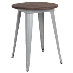 Flash Furniture 24" Round Metal Indoor Table With Rustic Wood Top -Baxton Studio Store GUEST f20f342c e956 4c9f 84d6 f5056111d6ef