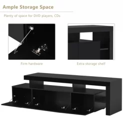 Modern TV Stand For TVs Up To 70'', UV High Gloss Surface Entertainment Center With DVD Shelf-ModernLuxe -Baxton Studio Store GUEST f2537689 2c89 4c8c 9b18 bdb03cf244d0