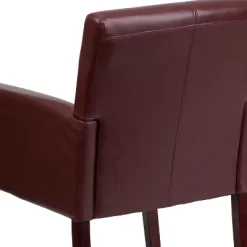 Emma And Oliver Leather Executive Side Reception Chair With Mahogany Legs -Baxton Studio Store GUEST f270a348 f824 48b7 bd06 cb9163afc127