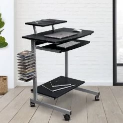 Compact Computer Cart With Storage - Techni Mobili -Baxton Studio Store GUEST f2886ff1 a64c 4090 bcf0 85611ce9f730