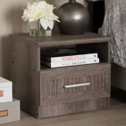 Gallia Modern And Contemporary Oak Finished 1 Drawer Nightstand Brown - Baxton Studio -Baxton Studio Store GUEST f2afd751 92a3 4d5f b25b 6917e77a682d