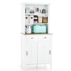 Costway Freestanding Kitchen Pantry Storage Cabinet Buffet W/Hutch Sliding Door & Drawer -Baxton Studio Store GUEST f2fa5949 0aaf 4caa bbd3 7d0968217688