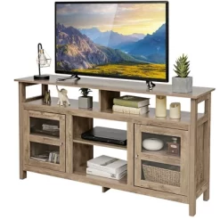 Costway 58'' TV Stand Entertainment Console Center W/ 2 Cabinets Up To 65'' GreyBlackWalnut -Baxton Studio Store GUEST f353767d 5614 4585 aa93 1d418f8164f6