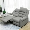 HOMCOM Modern Loveseat Recliner Sofa With Thick Sponge Padding, 2 Seater Couch Recliner Couch Manual Reclining Sofa Loveseat Couch, Gray -Baxton Studio Store GUEST f4ab5cc9 2557 4a97 8ecd 454a3d2f0778
