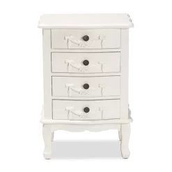 Callen Wood 4 Drawer Nightstand White - Baxton Studio -Baxton Studio Store GUEST f4e8191f c123 4621 9bb3 68454561d9dc