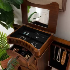 Kasey Jewelry Armoire Walnut - Powell Company -Baxton Studio Store GUEST f5457203 ac9e 4bd2 8c01 8f9e652808f1