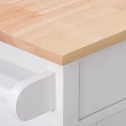 Sage Wood Kitchen Cart White - CorLiving -Baxton Studio Store GUEST f54ee3d4 62e5 455e 8310 2ccae1f156ed