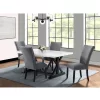 5pc Stratton Standard Height Dining Set Table And 4 Chairs White/Charcoal - Picket House Furnishings