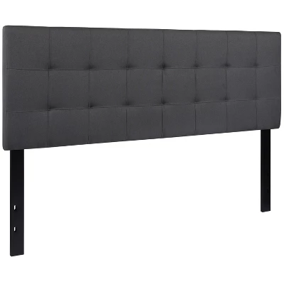 Emma And Oliver Quilted Tufted Queen Size Headboard In Dark Gray Fabric 4 Emma And Oliver Quilted Tufted Queen Size Headboard In Dark Gray Fabric - Image 2