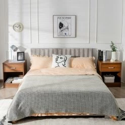 Costway Set Of 2 Nightstand End Side Table Storage Cabinet W/ Drawer Home Office