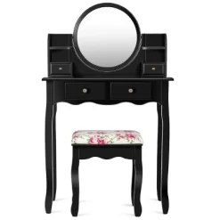 Costway Makeup Vanity Table Drawers Oval Dressing Table Kids Gift -Baxton Studio Store GUEST f83335d1 011d 4227 9ca8 6ab199ead044