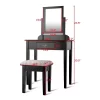 Costway Makeup Desk Vanity Dressing Table Square Stool 1 Large Black