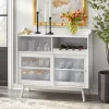 Dublin Bar Cabinet With Sliding Glass Doors White - Buylateral -Baxton Studio Store GUEST fa726d25 796d 4ebe b844 09cb1cfbcabd