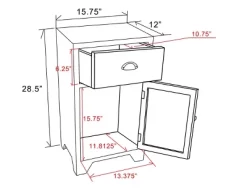LuxenHome Wood Farmhouse 1-Drawer 1-Door Side Table With Storage. -Baxton Studio Store GUEST fa74afa1 971b 41ca 832f bb74e0742f5d