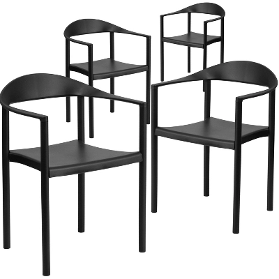 Flash Furniture 4 Pack HERCULES Series 1000 Lb. Capacity Plastic Cafe Stack Chair 4 Flash Furniture 4 Pack HERCULES Series 1000 Lb. Capacity Plastic Cafe Stack Chair - Image 2